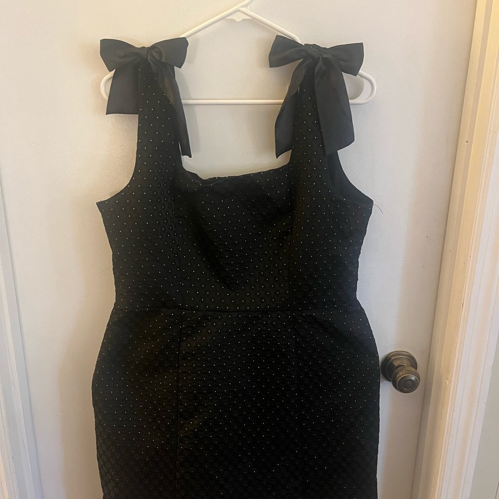 Black Mini Dress with Bow Straps